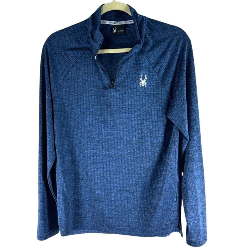 Spyder Active Mens Small 1/4 Zip Pullover Bundle Blue Green Stretch Gym - Picture 2 of 14